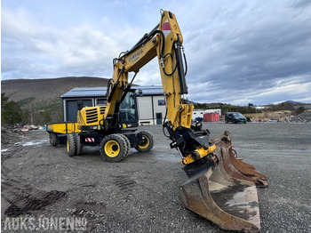 Escavadeira 2019 Yanmar B110W Hjulgraver - Firehjulsstyring - Sentralsmøring - Dumperhenger - Tiltrotator - Pusskuffe - Smalskuffe - Graveskuffe - Hydraulisk vibroplate - Pallegafler: foto 3