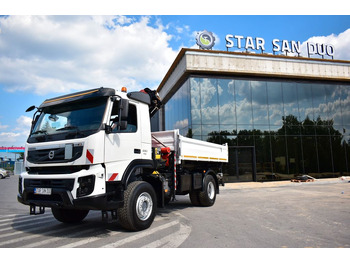 Camião grua, Camião basculante Volvo FMX 4x4 PALFINGER PK 13001 CRANE KIPPER EURO 5 !: foto 4