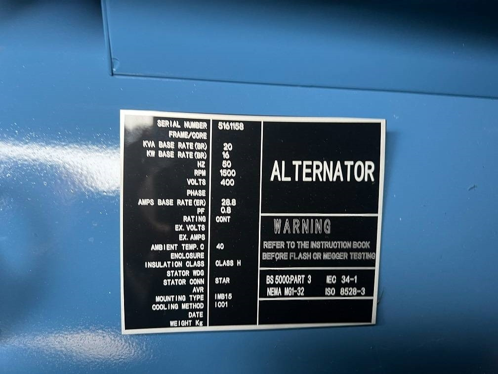 Gerador elétrico Ricardo 20KVA 16KW SILENT GENERATOR 3 PHASE 50HZ 400V NEW: foto 7