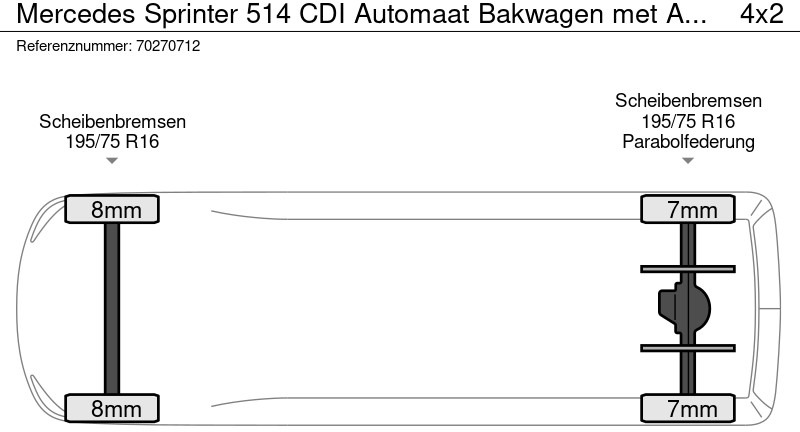 Carrinha de contentor Mercedes-Benz Sprinter 514 CDI Automaat Bakwagen met Achterdeuren MBUX Airco Cruise Koffer Meubelbak Airco Cruise control: foto 18