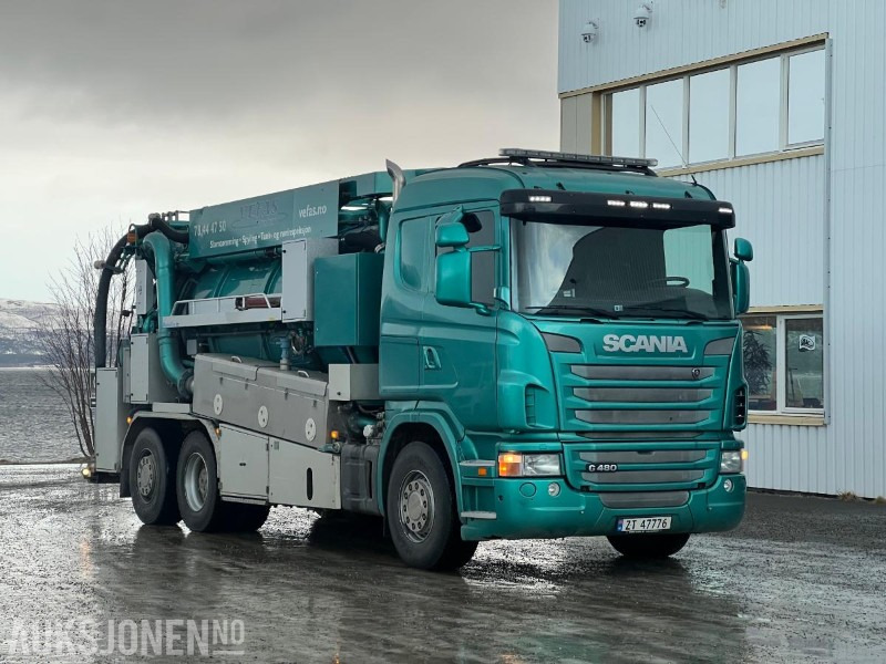 Caminhão limpa fossa 2012 Scania G480 6X2 Slamsuger/Spylebil - Maskoflex 312 - 228127KM: foto 7