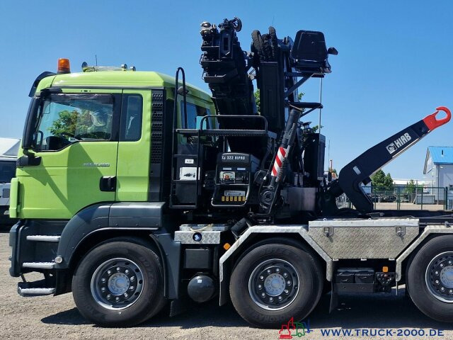 Camião polibenne, Camião grua MAN 41.480 10x4 Kran Hiab XS322-19m Höhe-10T/2.9m: foto 10