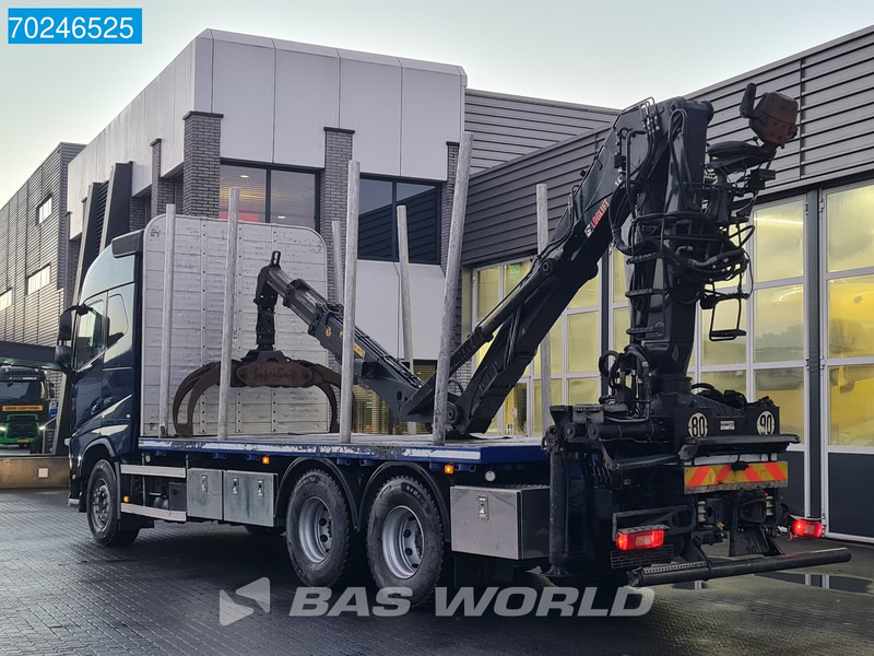 Camião de transporte de madeira, Camião grua Volvo FH16 550 6X4 Holztransport Wood Crane Loglift 165z Retarder Euro 6: foto 19