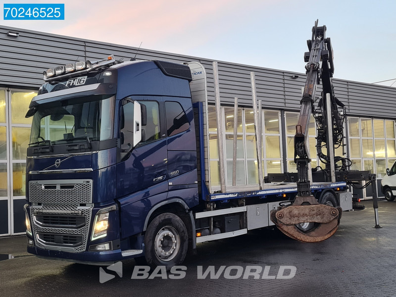 Camião de transporte de madeira, Camião grua Volvo FH16 550 6X4 Holztransport Wood Crane Loglift 165z Retarder Euro 6: foto 6