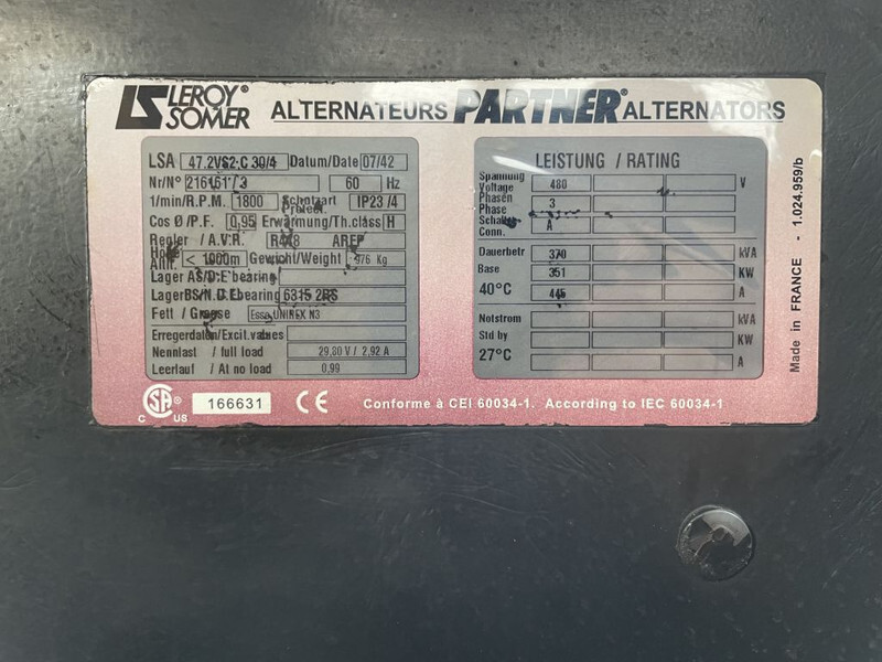 Gerador elétrico Caterpillar C12 Leroy Somer 400 kVA Silent generatorset: foto 14